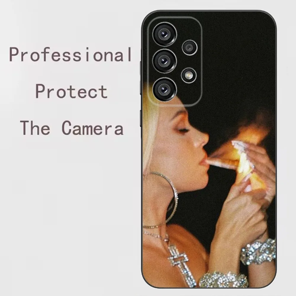 Singer B-Bad Gyal Phone Case For Samsung Galaxy A91 A80 A73 A72 A71 A53A52 A32 A31A22 A21s A20 Black Cover