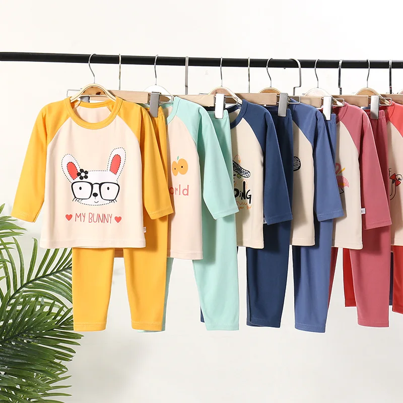 Детские теплые комплекты одежды пижамный костюм для мальчиков и