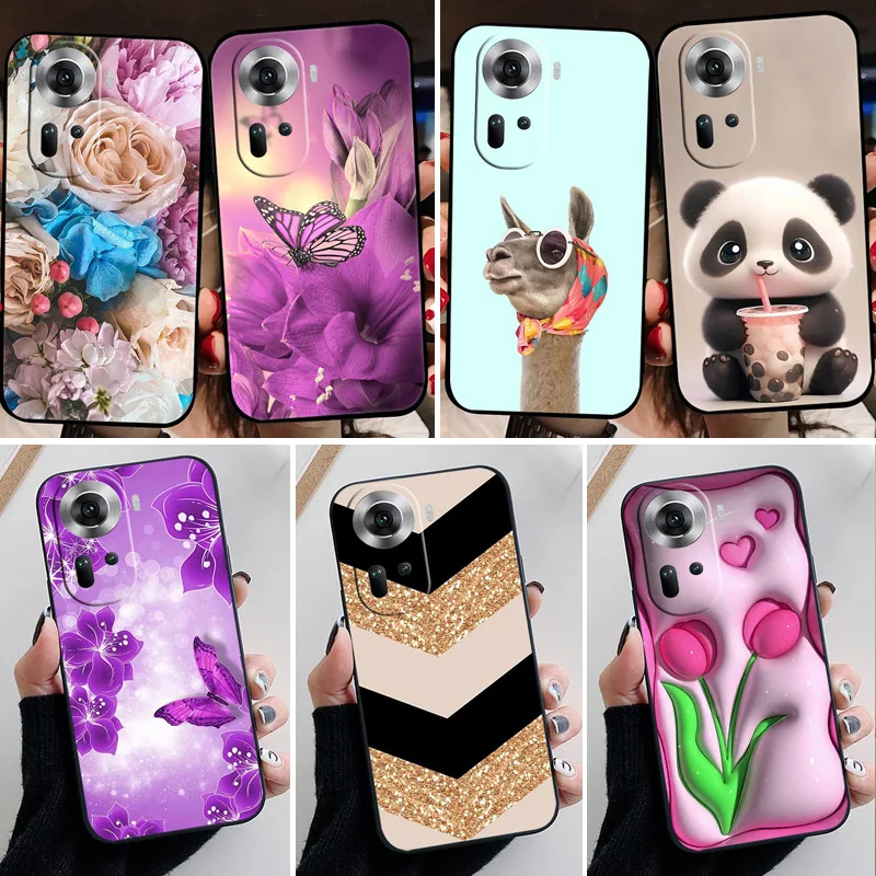 Для Oppo Reno 11 5G CPH2599 модные мягкие силиконовые задние Чехлы для Reno11 Pro 11F F чехол