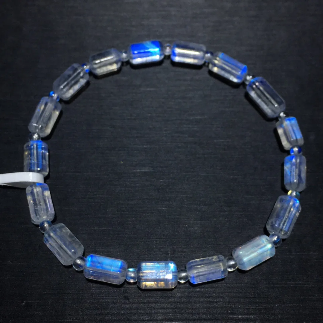 

4mm Natural Moonstone Stone Bracelet Jewelry For Women Lady Men Love Beauty Gift Crystal Blue Light Gemstone Beads Strands AAAAA