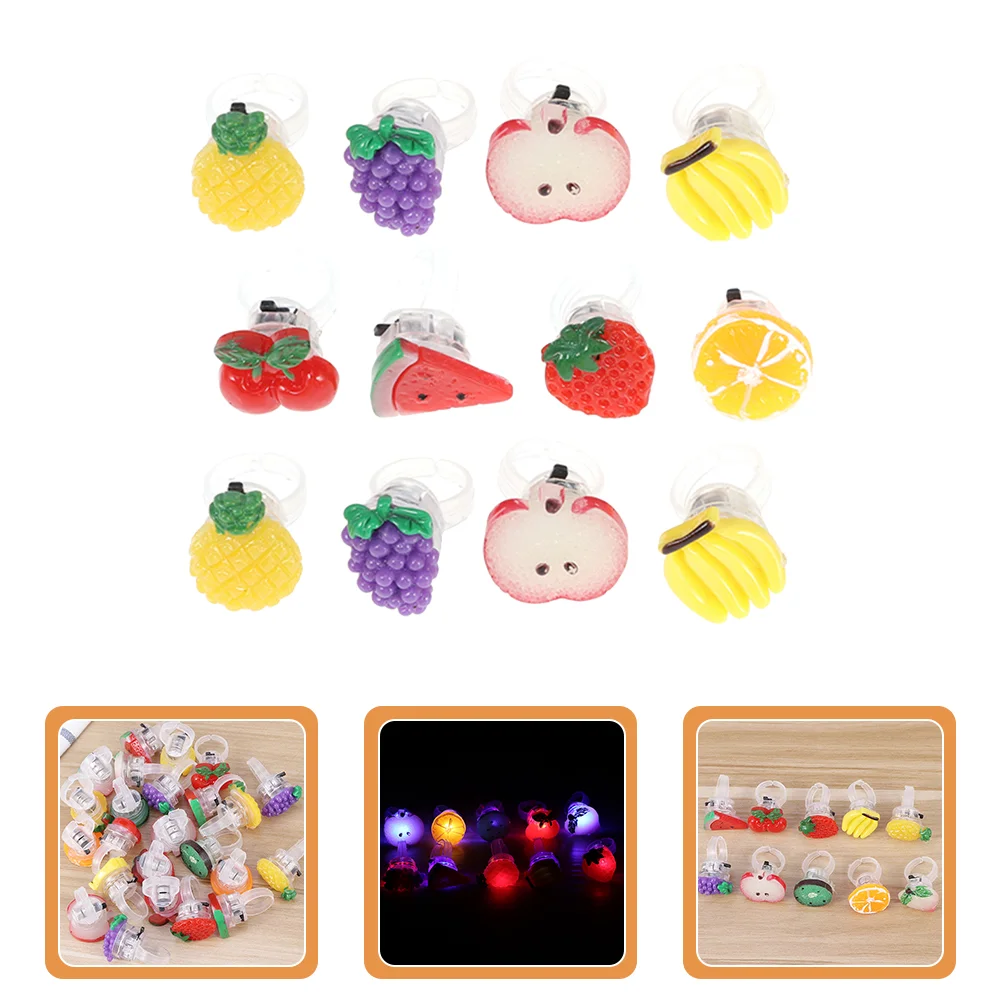 

12 Pcs Kids Playsets Cute Glowing Rings Gifts Novelty Flashing Children Toys LED Blinky