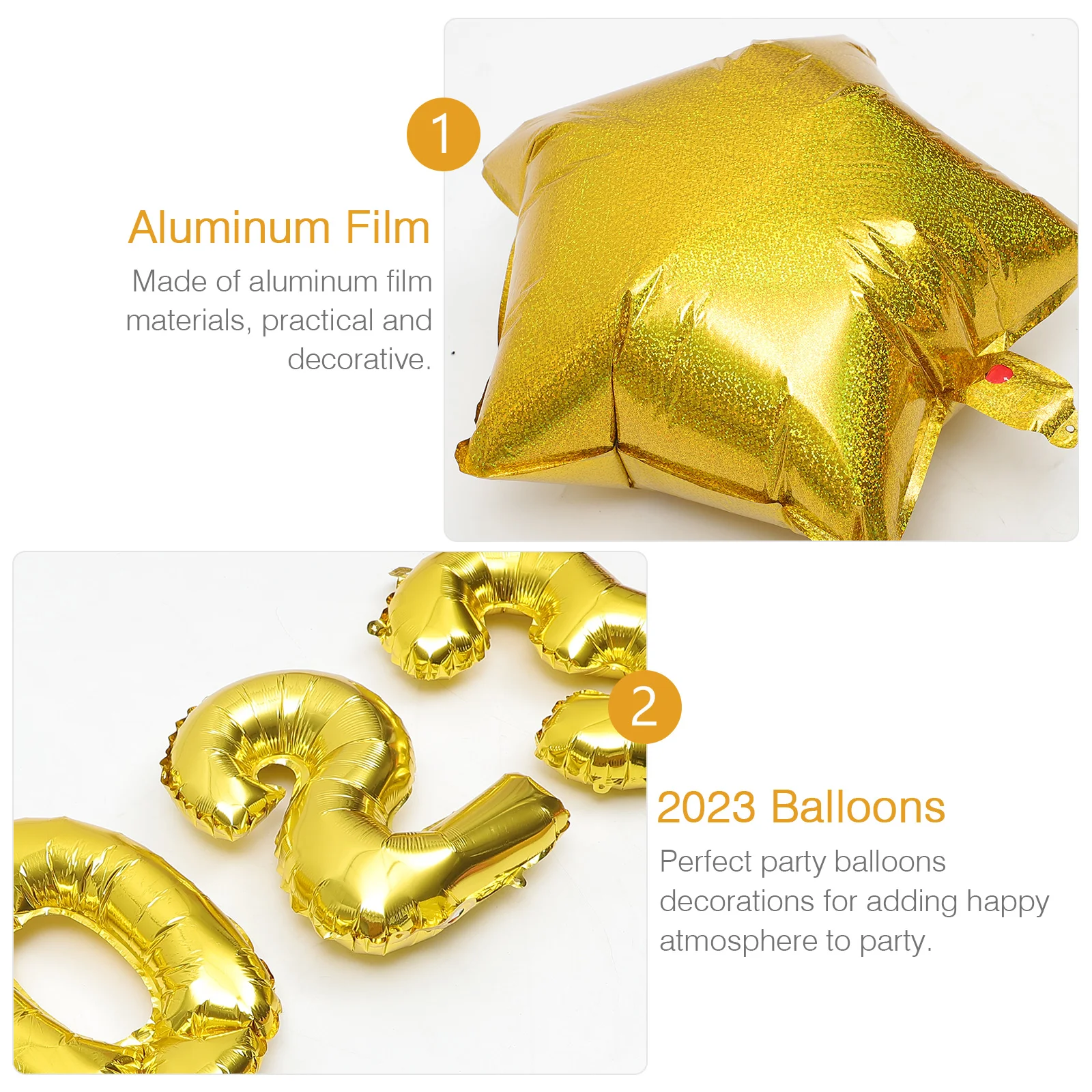 

New Balloons Year Years Party Decorations Balloon Eve Mylar Star 2023New Happy Decor Graduation Foil Supplies 2023 Gold