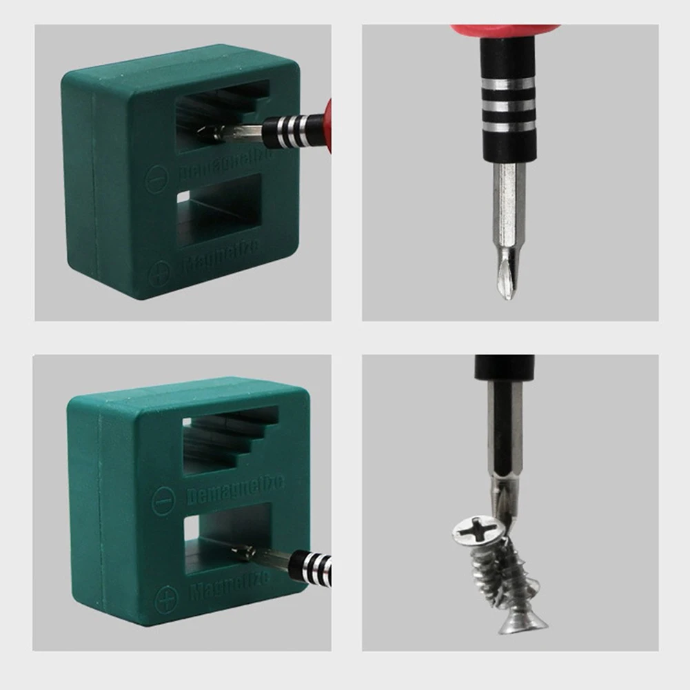 

New 2 In 1 Screwdriver Magnetizer Degaussing Demagnetizer Change Magnetism Tool Green Screwdriver Magnetic Pick Up Tool