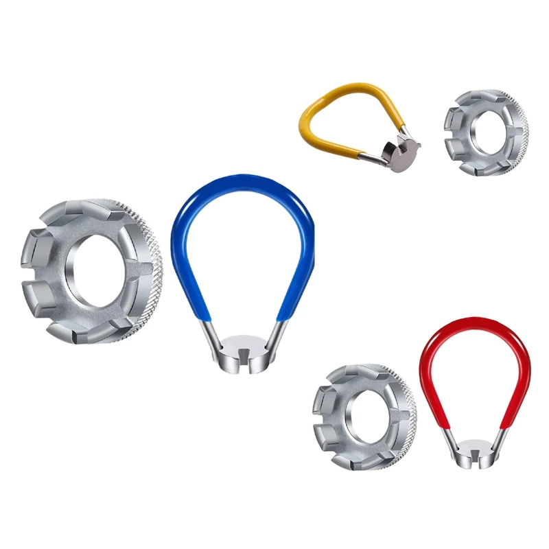 

2 Pcs Bike Spoke Tool Bicycle Spoke Wrench Cycling Pocket Tools 6 in 1 Bike Rim Correct Kit Spoke Tool