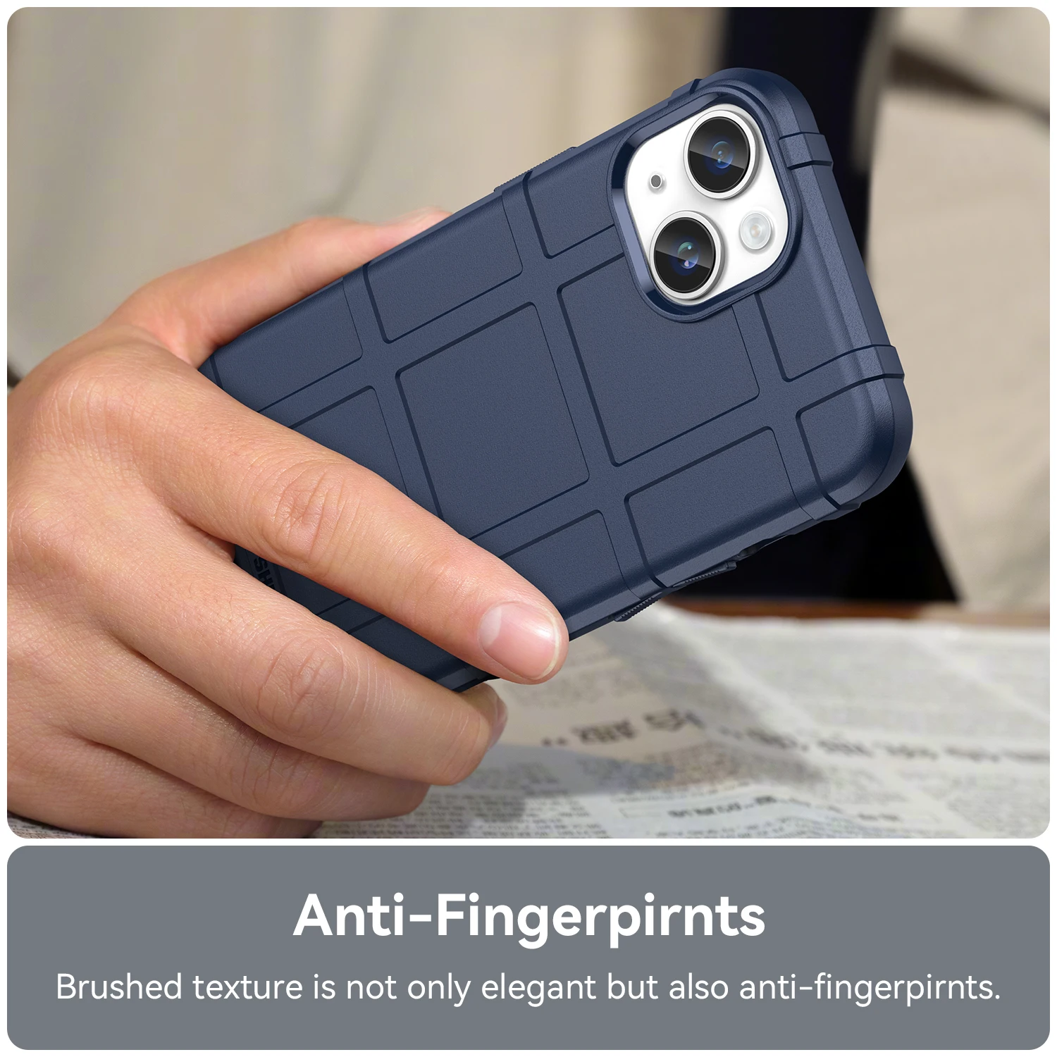 Blue Rugged Shield Shockproof Armor Case For iPhone 14 Protection Case Back Cover