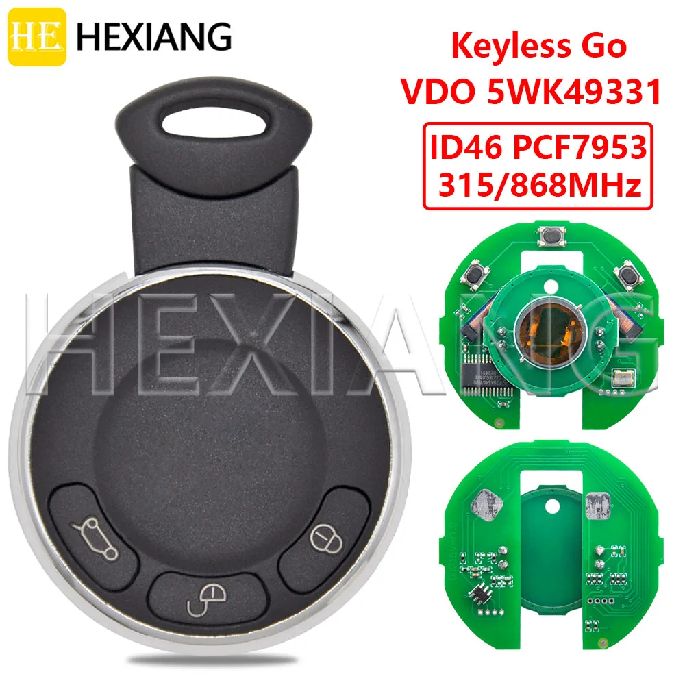 DR ID46 чип 315/868 МГц Keyless Go автомобильный дистанционный ключ VDO 5WK49331 для BMW MINI Cooper R56 R57