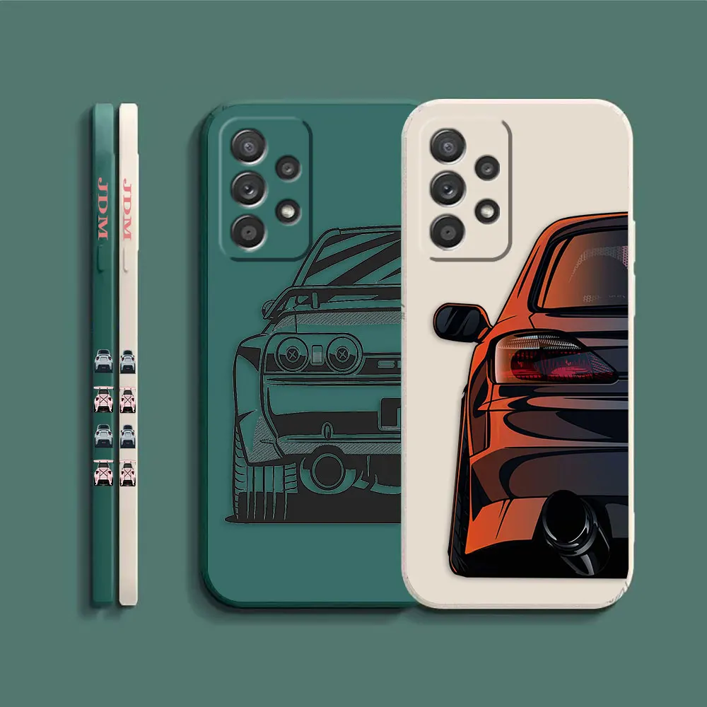 Case For Samsung Galaxy A91 A14 A73 A72 A71 A53 A52 A51 A42 A33 A32 A22 A21S A13 A12 A715F A22S 4G 5G Case Cartoon JDM Drift Car