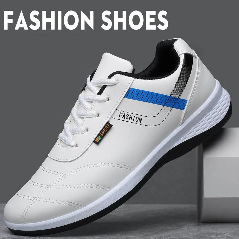 2022 New Spring Summer PU Surface Business Shoes Trend Sports Shoes All-match Lace Up Casual Shoes Men's Casual Sneakers