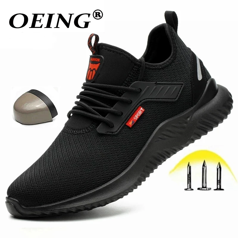 

Man Safety Shoes Men Work Shoes Man Indestructible Shoes Steel Cap Puncture-Proof Breathable Light Work Sneakers Plus size 47 48