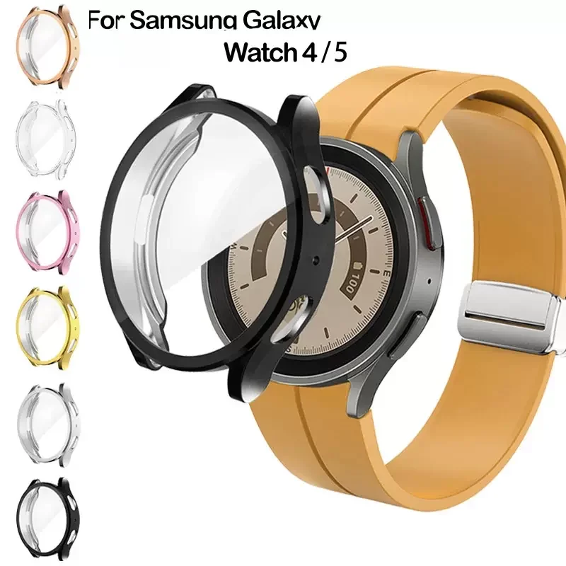 

Чехол для Samsung Galaxy watch 4 classic 46 мм 42 мм, позолоченный всесторонний бампер из ТПУ, Защита экрана для Galaxy watch 4 5 44 мм 40 мм