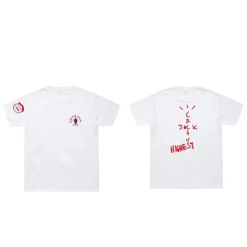 Хлопковая Брендовая Футболка С Принтом Кактуса Джека Уличная Одежда