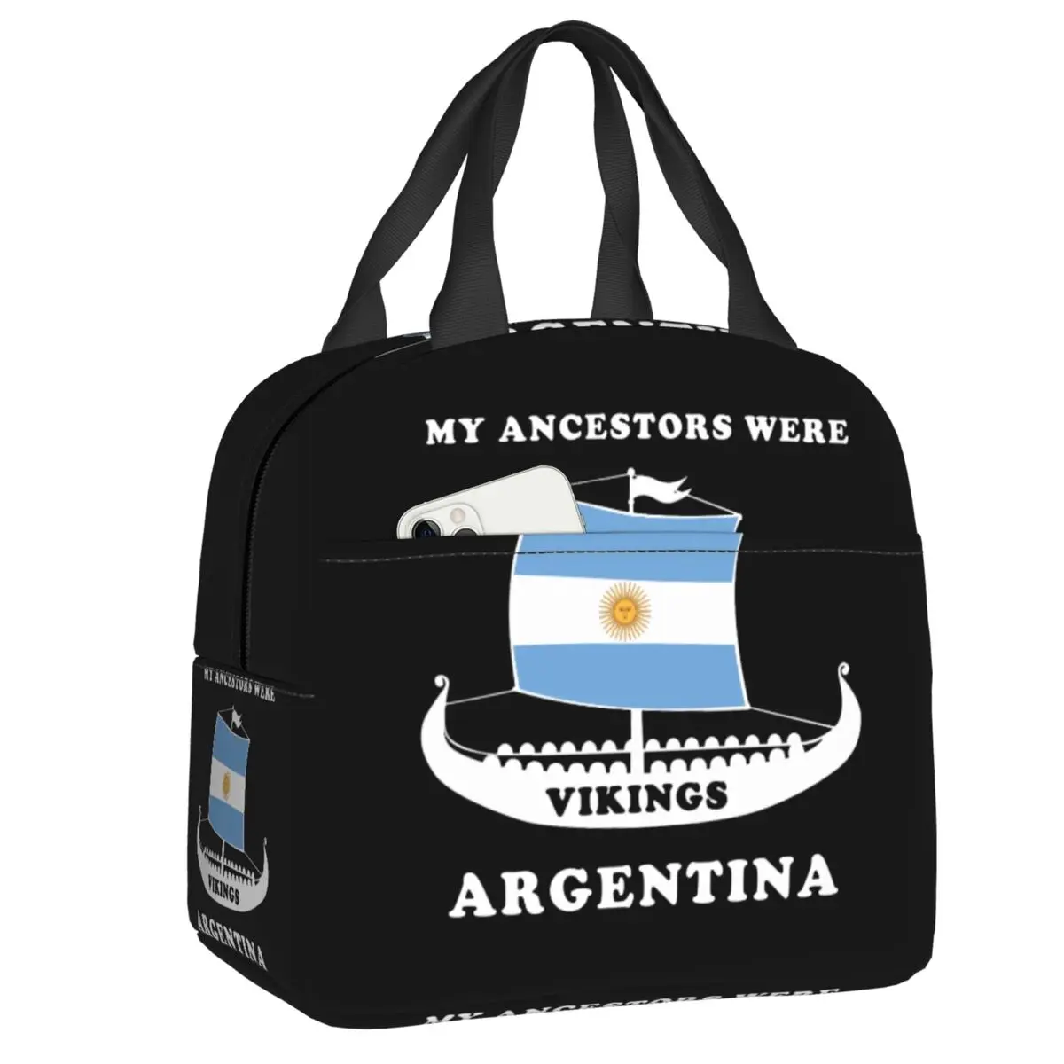 

My Ancestors Were Vikings Argentina Lunch Bag Argentinian Proud Leakproof Thermal Cooler Insulated Lunch Box For Women Kids