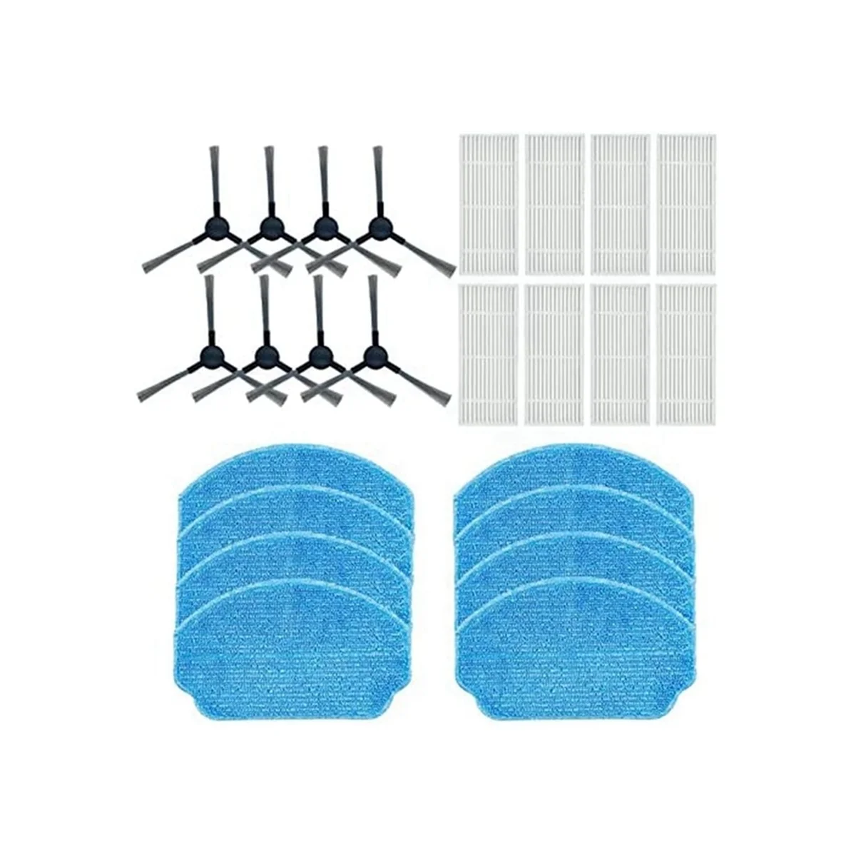 

Spare Parts Side Brush, Filter, Mop Cloth for BR150/BR151 Robot Vacuum Cleaner Spare Parts Replacement