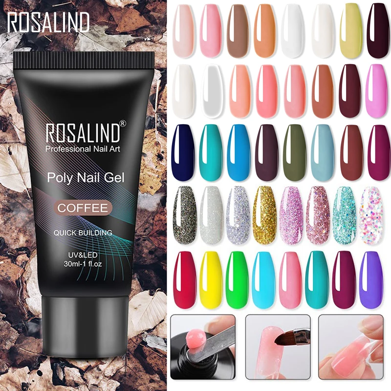 Полимерный лак для ногтей ROSALIND 15 мл/30 мл однотонный гель - Цена: 241.06