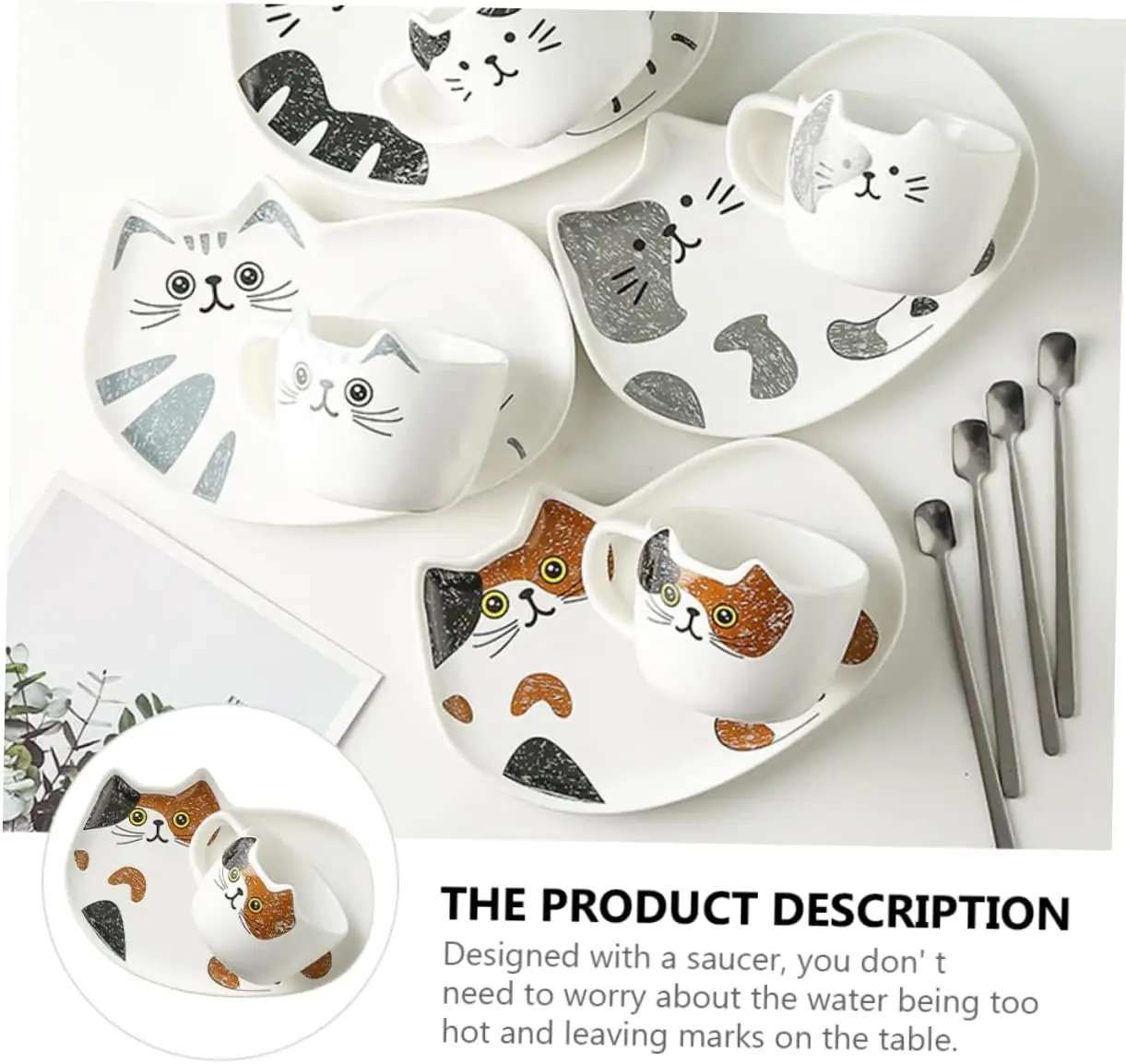 1 комплект набор чашек и блюдец для кошек чашки блюдца послеобеденного чая