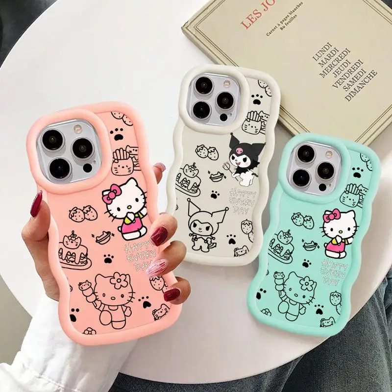 Фотообои Sanrio Kuromi Hello Kitty для OPPO A5 A9 2020 A5s A7 A11 A12 A15 A15s A16e A16k A17k A31 A32 A33 A53 A54 A58 4G