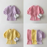 2022 spring autumn baby set long sleeve sweatshirtbell bottomed pants 2pcs set child girl clothes casual infant baby outfits