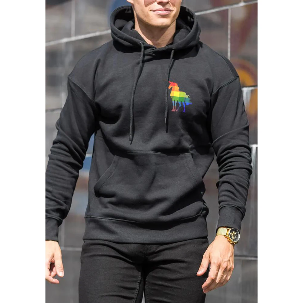 

Мужская Повседневная Толстовка с принтом губ радуги Badassdude