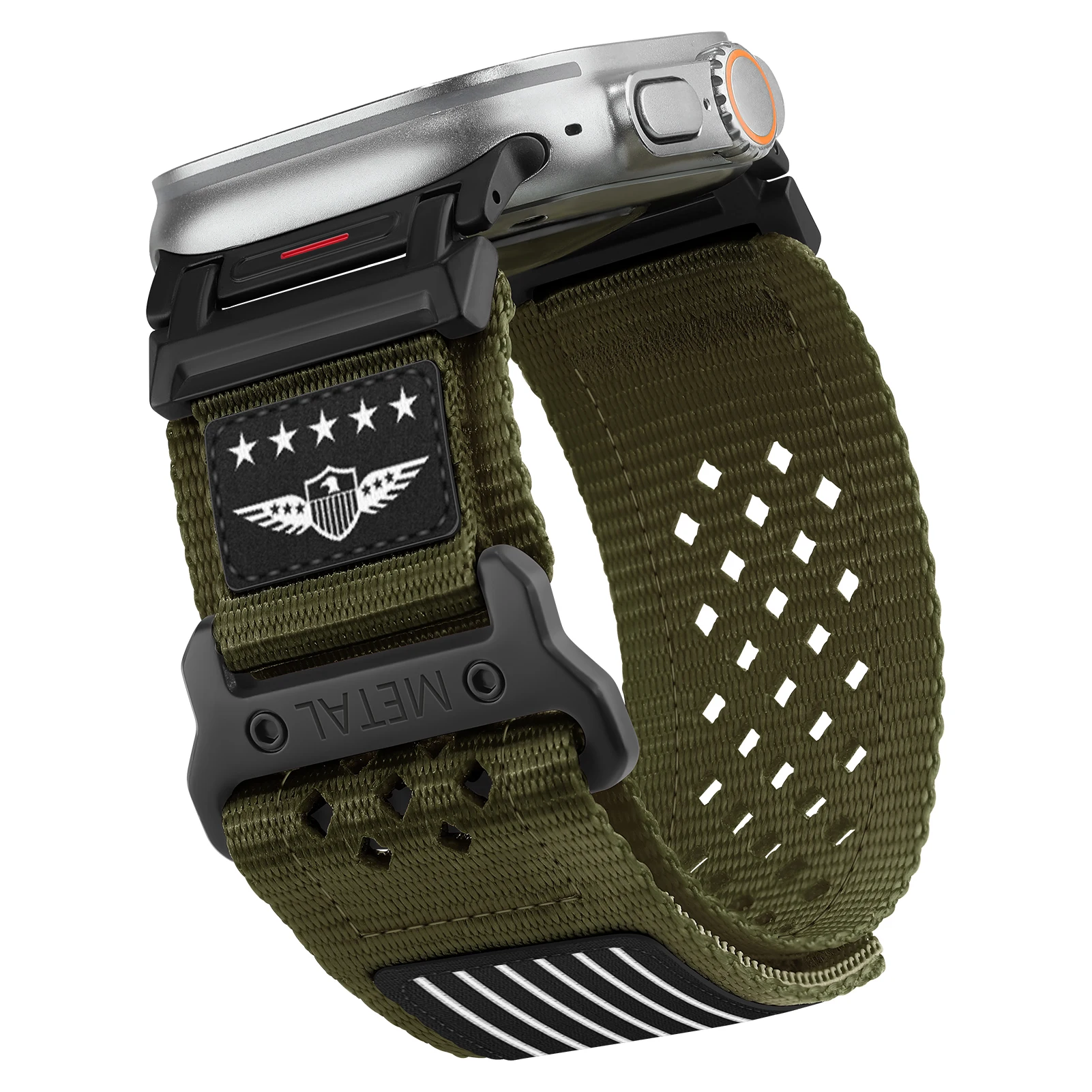 Ремешок нейлоновый для Apple Watch Ultra 2 Band спортивный браслет iWatch series 9 7 6 5 4 8 se 49 мм 44 45 42