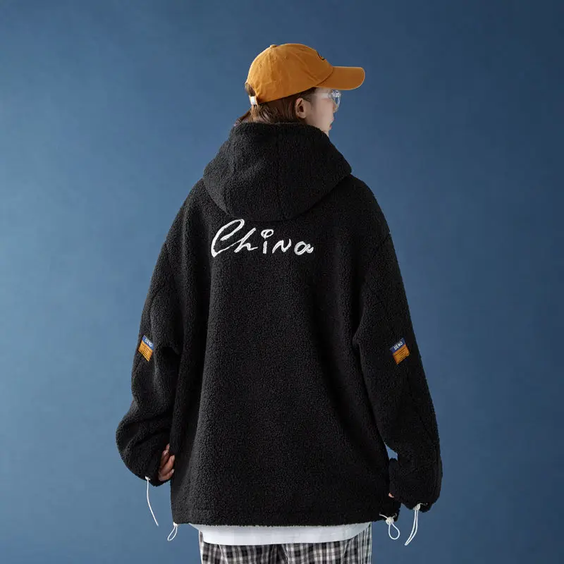 Женское шерстяное пальто из ягненка свободный утепленный кардиган с