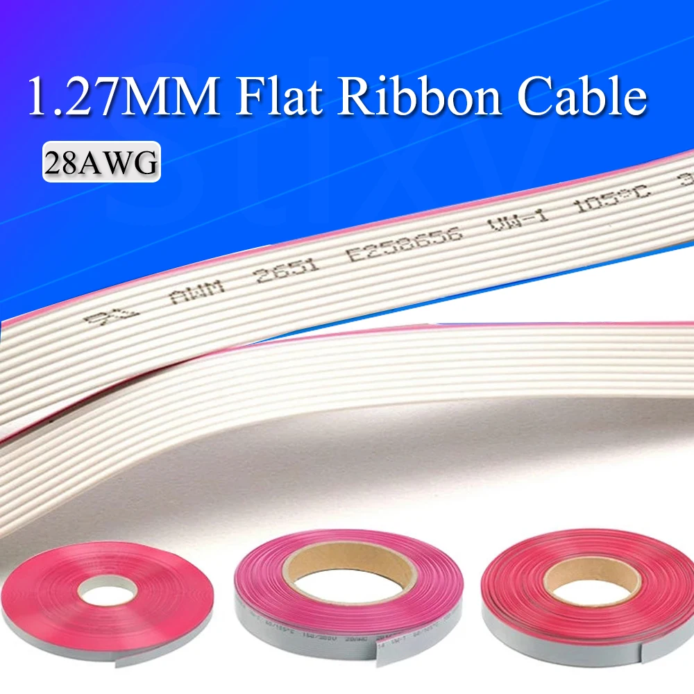 

Плоский кабель Stlxy FC 2.54MM Connector 2 м 6/8/10/16/20/40 Pin 28AWG