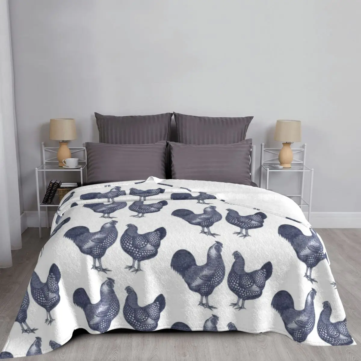 Синяя куриная и петушиная цыплята Wyandotte одеяло модные диваны пушистые одеяла