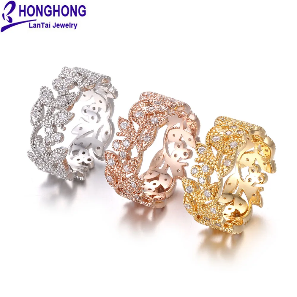 Женское кольцо из циркония, классическое украшение для рук в виде цветка с растением, подарок для друзей на день рождения