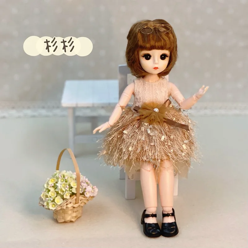 Новинка 30 см BJD 1/6 кукла с одеждой очками длинный парик Макияж модная повседневная
