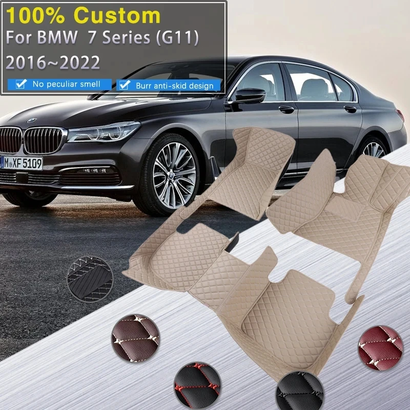 

Car Floor Mats For BMW 7 Series G11 2016~2022 730i 740i 740e 750i Leather Mat Rug Durable Carpets Protective Pad Car Accessories
