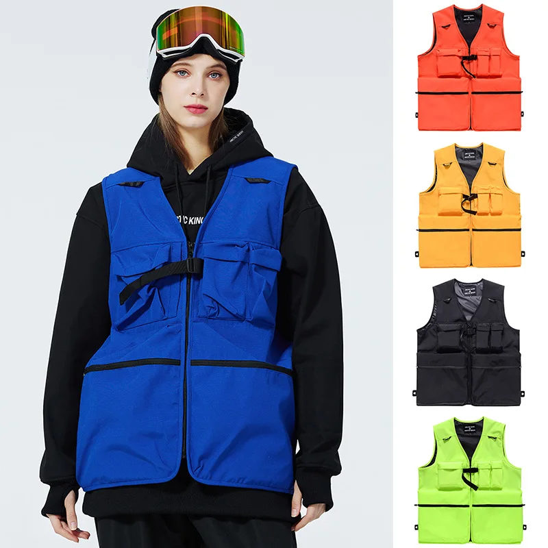 Men's and Women's Ski Vests Outdoor Windproof Waterproof Sports Sleeveless Jackets Travel Climbing Hiking Running Female Male