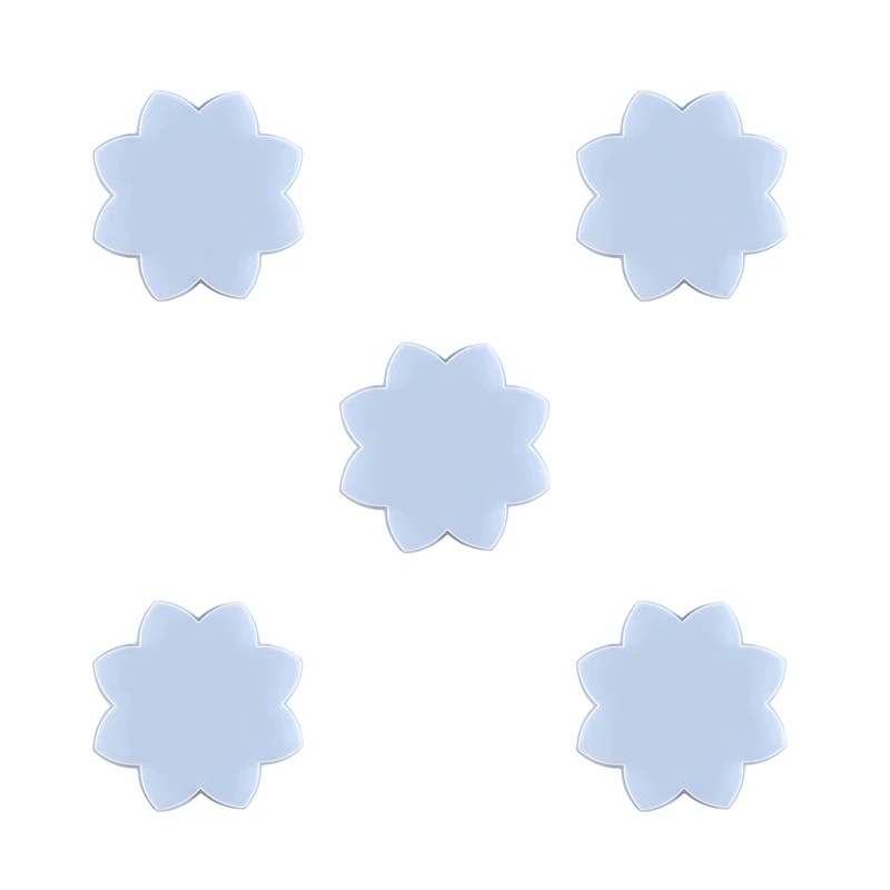 

5 Pcs Lotus Coaster Silicone Diy Crystal Glue Mold
