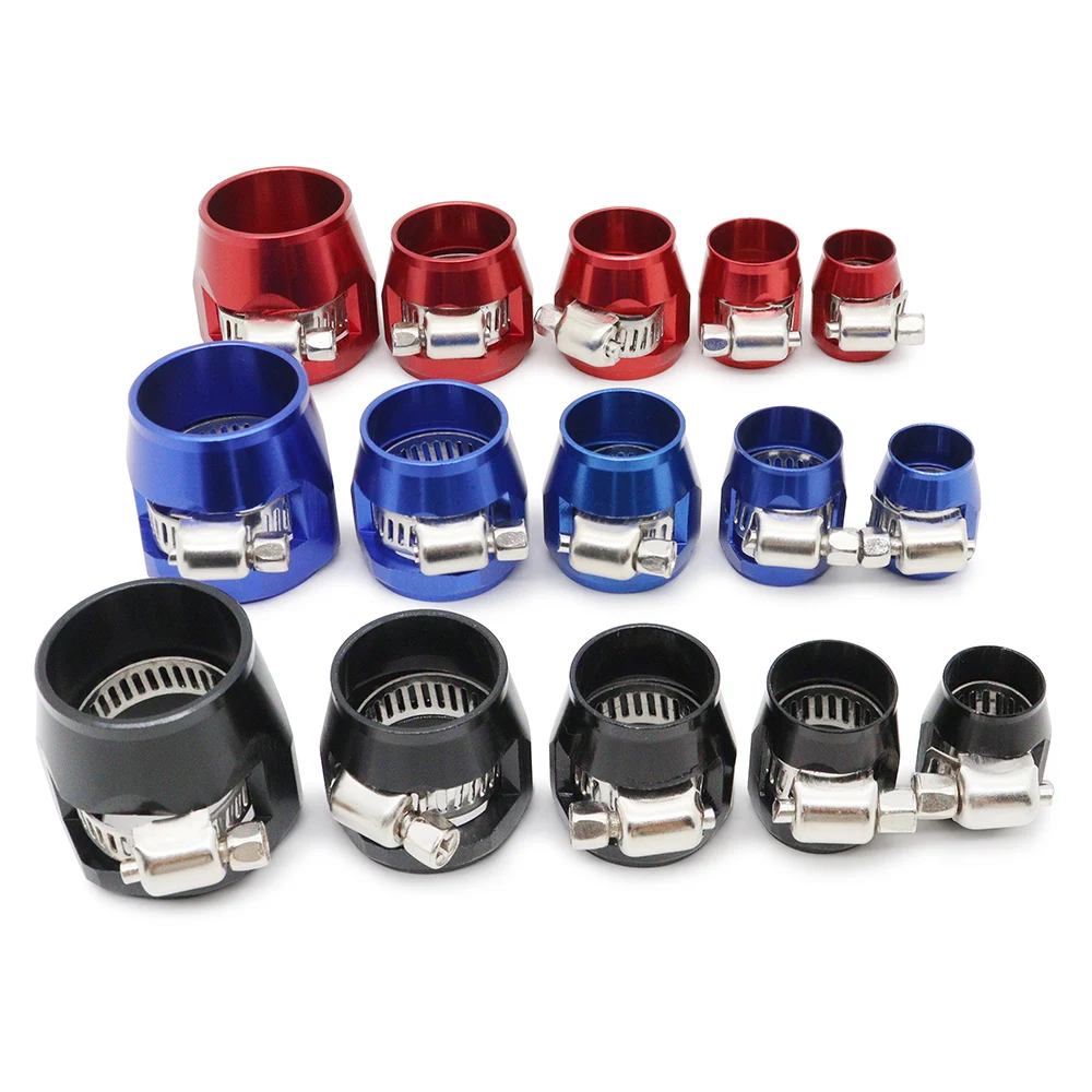 

1lot=2pcs Hose Clamp AN4 AN6 AN8 AN10 AN12 End Fuel Pipe Clip Oil Water Tube Hose Fittings Finisher Clamps Hex Finishers