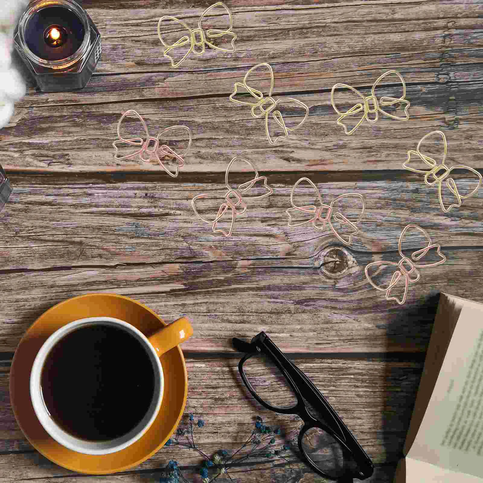 20 шт. скрепки для бумаг с бантиком кавайные зажимы декоративные канцелярские