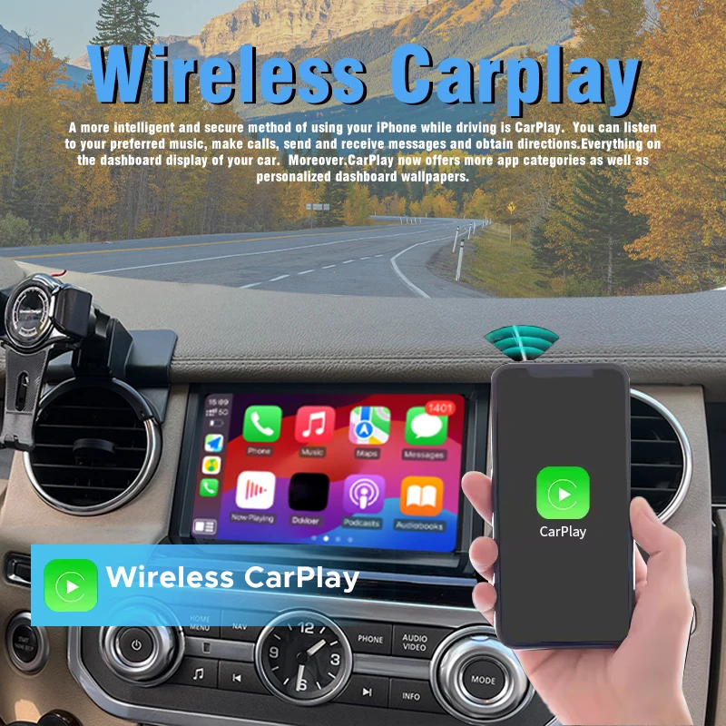 Фото Беспроводной адаптер CarPlay Android Auto для Land Rover Discovery 4, denso Plug & Play Mirror Link AirPlay, навигация, DVD, OEM-управления №2
