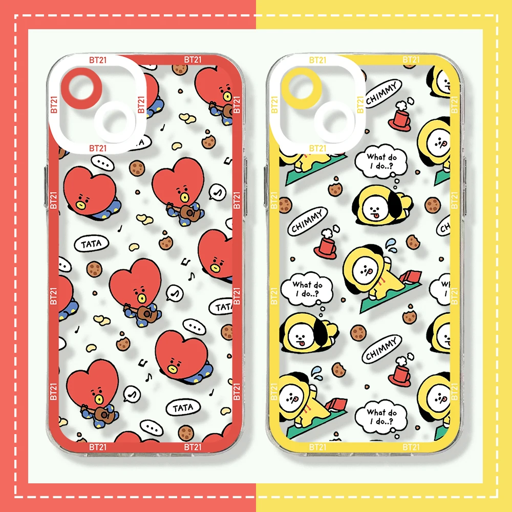 

Cartoon B-BT21 Phone Case For Xiaomi Redmi Note 12C 11 10 Pro Plus 10C 9A 9C 9T K30 K40 K50 K60 4G 5G Transparent Cover Funda