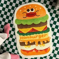 funny doormat hamburger carpet 3d giant burger plush rugs blanket funny fast food creative fuzzy soft carpets for kids