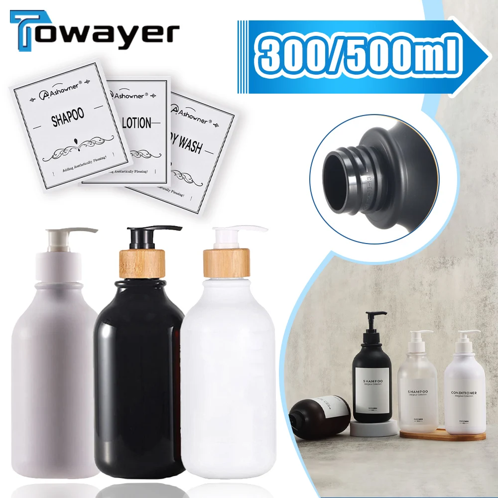 

300/500ML Soap Dispenser Frosted Refillable Shampoo Pump Bottle Shower Shampoo Conditioner Container Bottle Bathroom Accessories