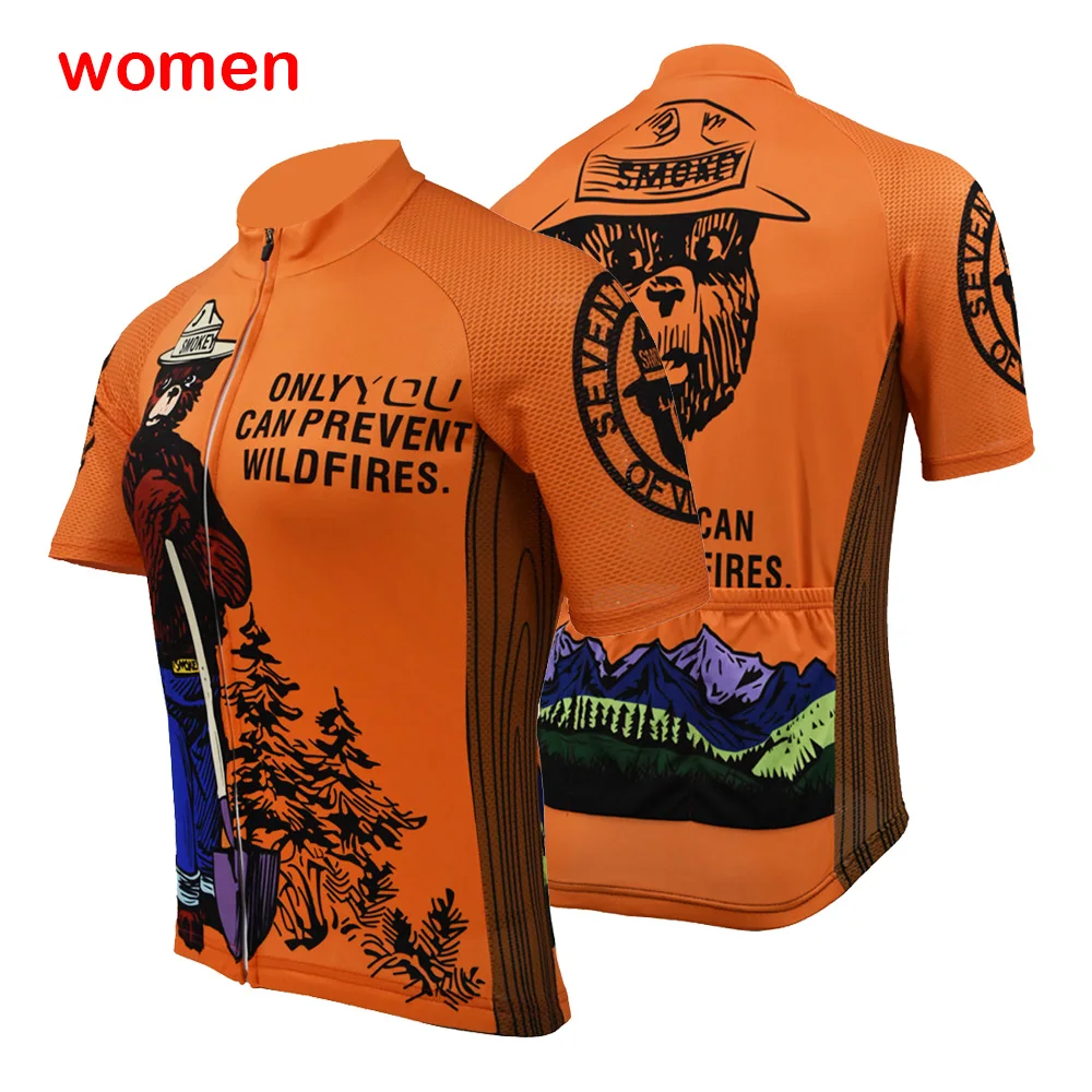 Женская мультяшная велосипедная Джерси забавная дышащая одежда с коротким