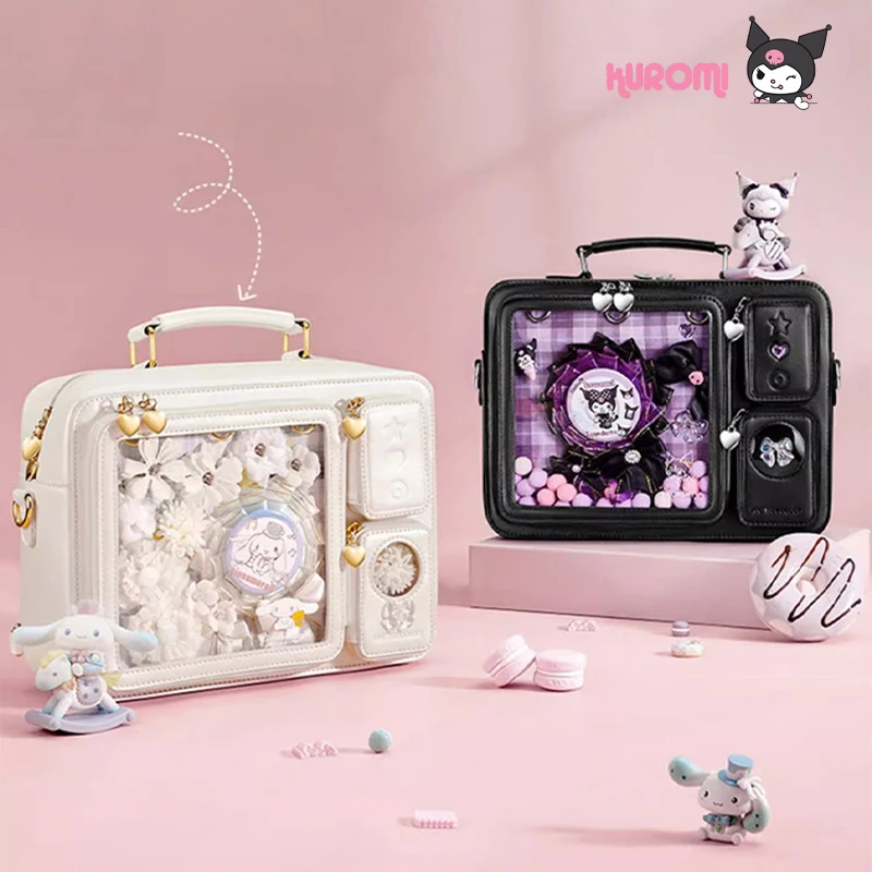 

Sanrio Cinnamoroll Kuromi Handbag Shoulder Bags Kawaii INS Girl Heart Anime Advanced Sense High Capacity Storage Bag Girl Gifts