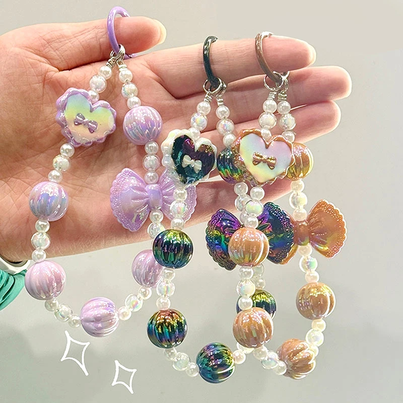 Брелок ярких цветов креативная цепочка для телефона из тыквенных бусин милая