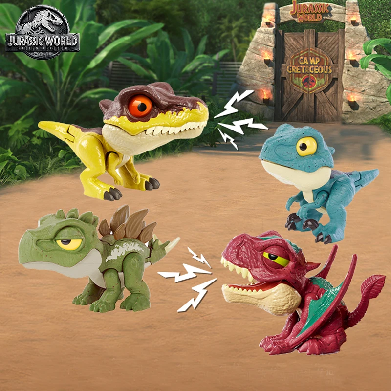 

Original Jurassic World Mattel Dinosaur Animal Figurines Action Figure Mini Kids Boy Toy for Children Birthday Gift Snap Squad