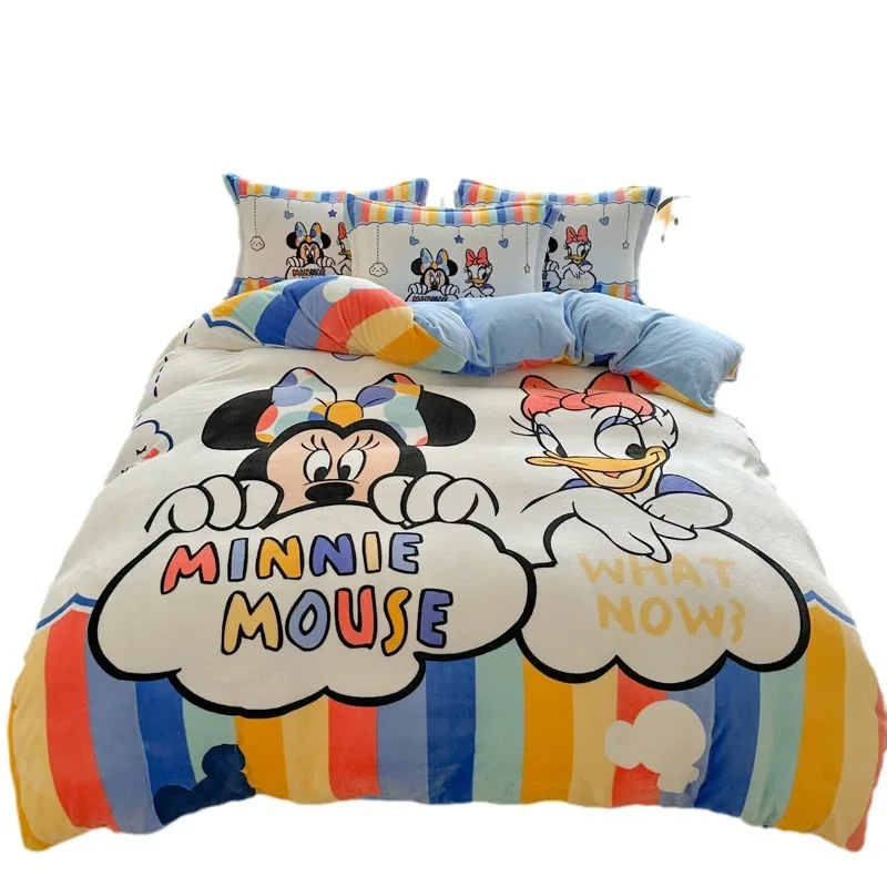 Комплект постельного белья из 4 предметов фланелевый зимний комплект с рисунком