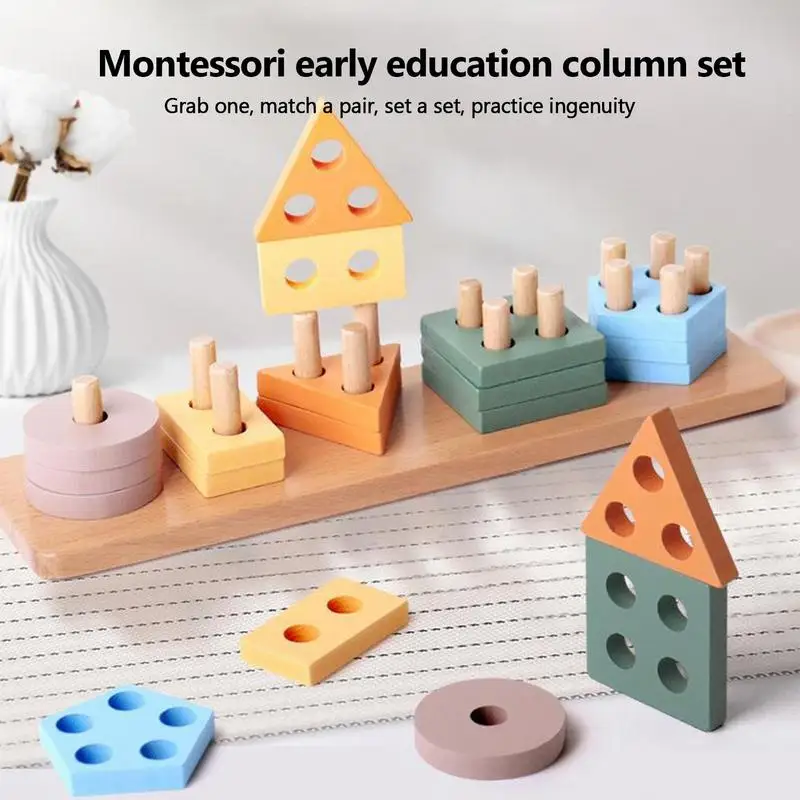 

Shape Matching Game Geometric Shapes Matching Toy Natural Texture Learning Toys Preschool Interactive Playset Great For Kids