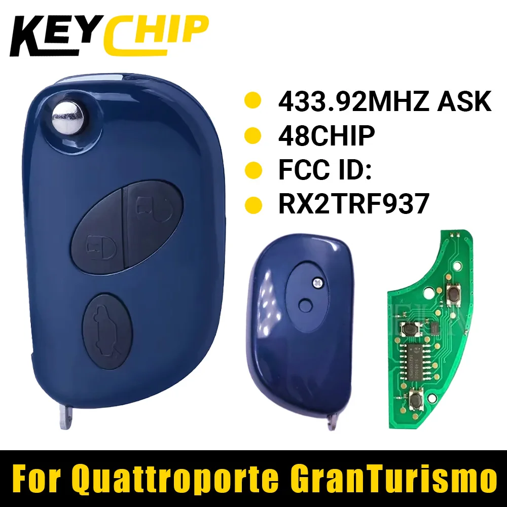 

KC RX2TRF937 для Maserati Quattroporte GranTurismo Gran Turismo 2005 2006 2007 2008 2009 2010 2011 433 МГц ID48 удаленный ключ от автомобиля