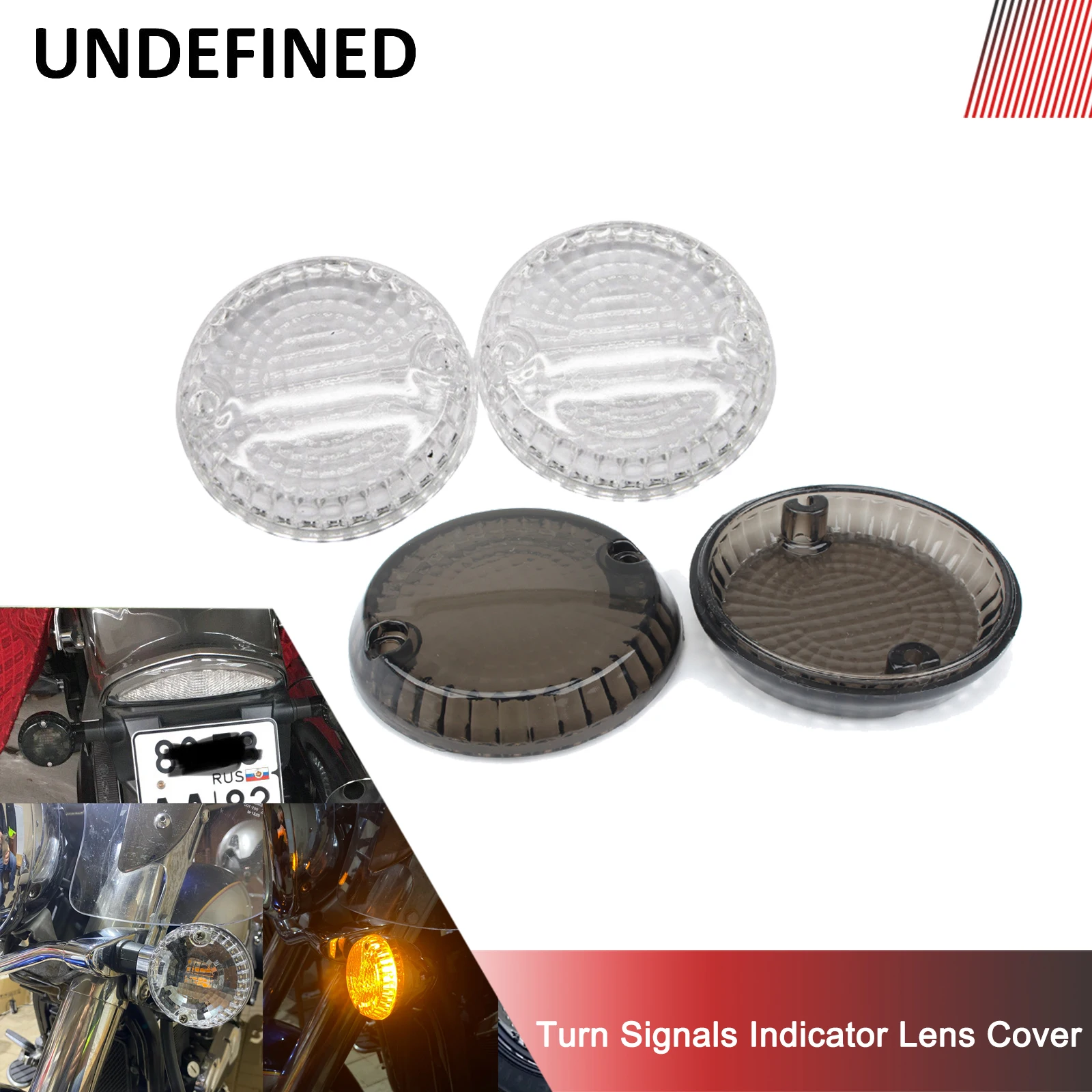 

Turn Signals Indicators Lens Cover For Kawasaki Vulcan 500 1500 For Yamaha Warrior 2001-2007 V-Star Stryker XV1900 Front/Rear