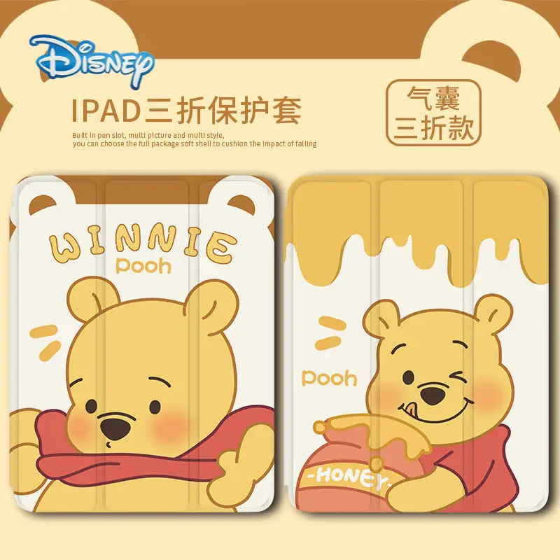 

Disney Winnie Tablet Case with Pen Tray for IPad 9.7/10.2/10.5/11 inch Pro 2018/19/20/21 Mini 1/2/3/4 air 5/6 Kawaii Smart Cover
