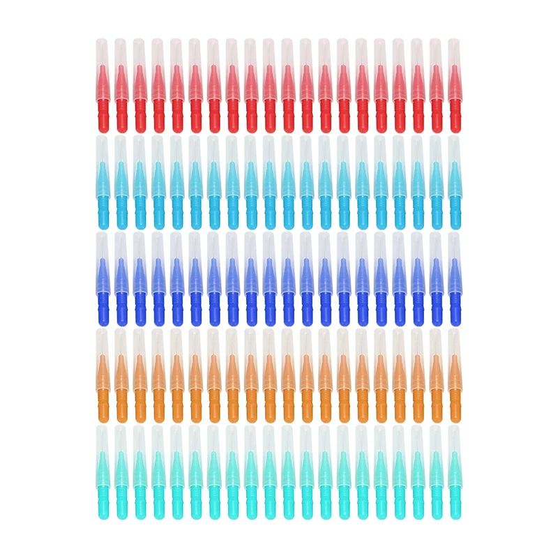 

100Pcs Interdental Brush Teeth Soft Picks Tooth Floss Interdental Brush Refill Toothpick Cleaners
