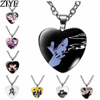 nana anime heart pendant necklace ladies accessories oosaki cartoon figure cosplay glass fashion women kawaii jewelry fans gifts