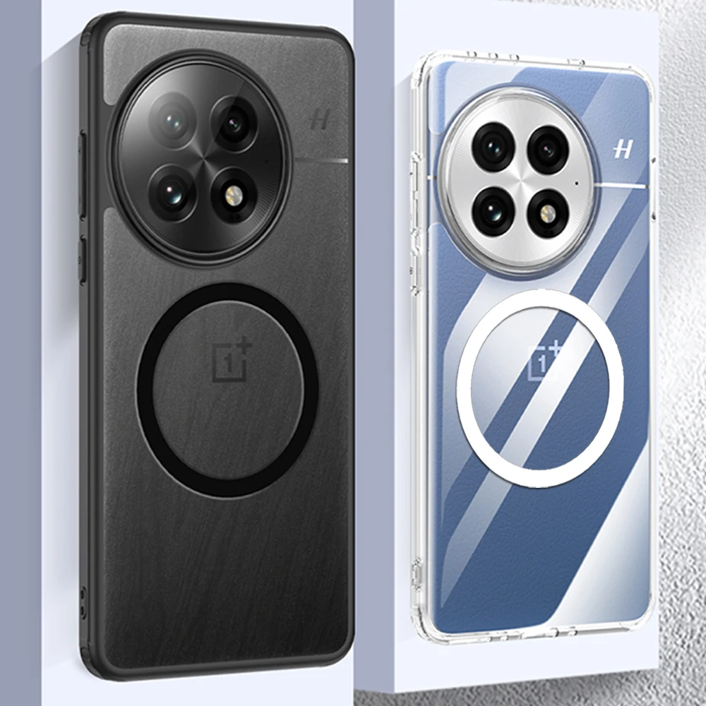 Прозрачный жесткий чехол для OPPO ONEPLUS 13/1 + 13 задняя магнитная крышка мягкая