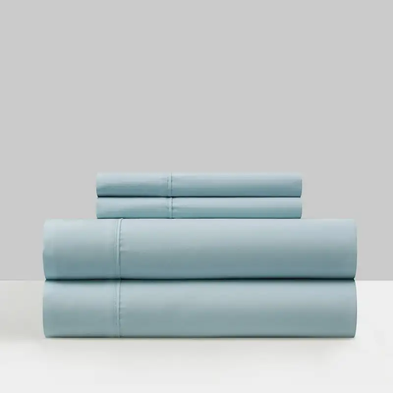 

Ashlan 3-Piece Solid Color Sheet Set, Twin, Blue Shrinkage and Fade Resistant Easy Care